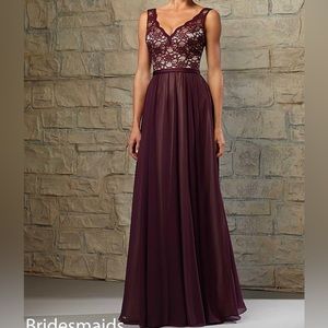 Mori Lee Madeline Gardner strapless long bridesmaid/wedding guest/prom dress